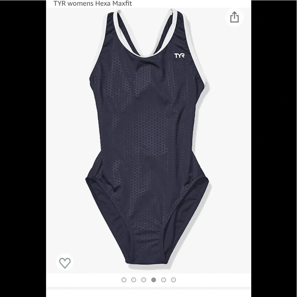 - TYR Hexa Maxfit  one piece swimsuit size 22 NWT Navy White